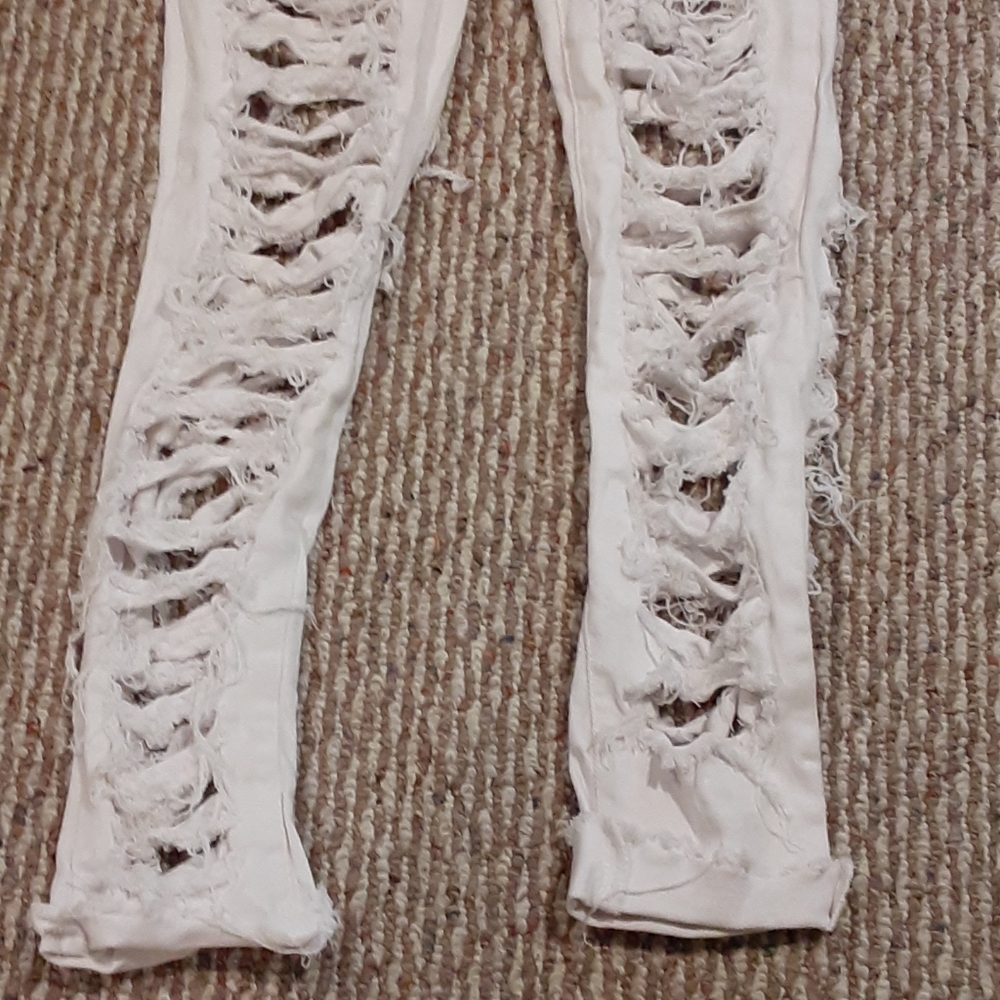 White Ripped Jeans - Picture 2 of 4